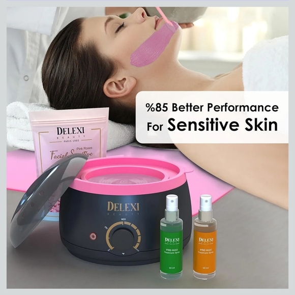 💅 Delexi Premium Waxing Kit - Smart-Heat Wax Warmer 41 Piece Set - Picture 7 of 8